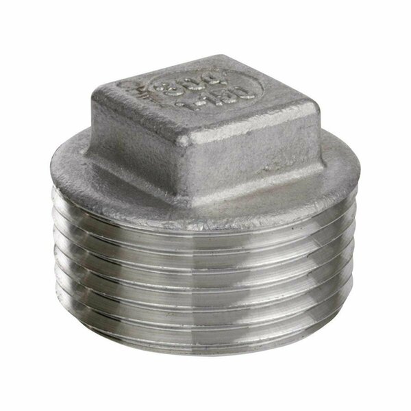 Tool Time 1.5 in. MIP x 1.5 in. Dia. MPT Stainless Steel Square Head Plug TO2738826